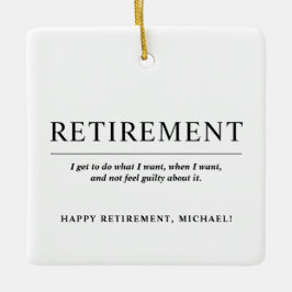 Personlig Coola Black White Anpassningsbar Pension Julgransprydnad Keramik