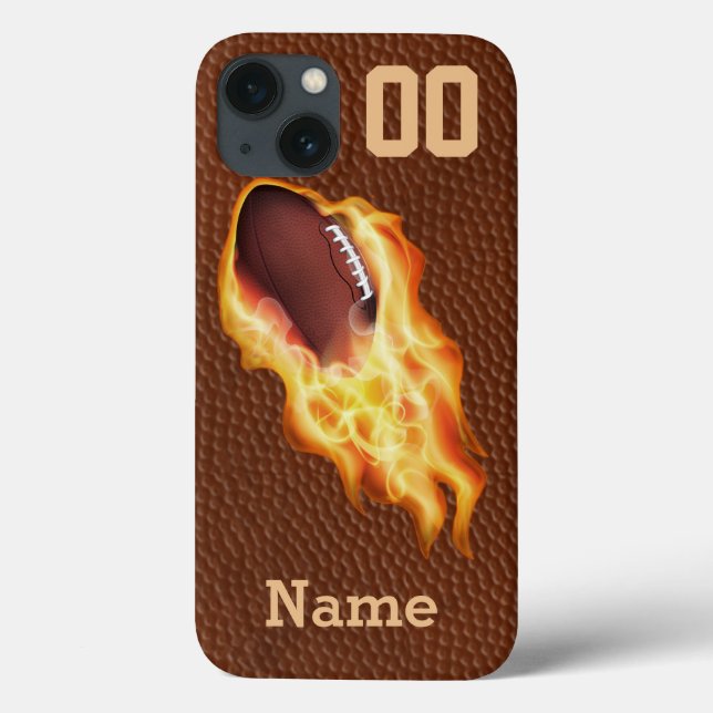 Personlig Coola Flaming Football iPhone 6 Fodral (Baksida)