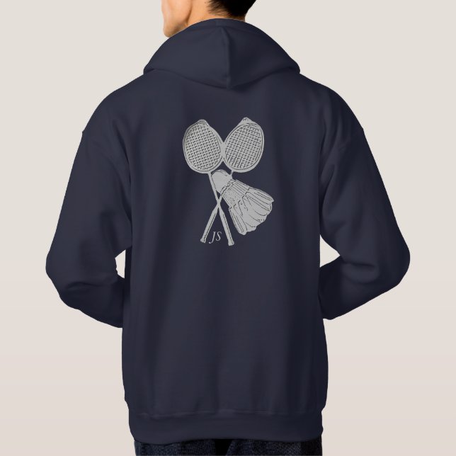 Personlig Coola Gift för Badminton-spelare Sweatshirt Med Luva (Baksida)