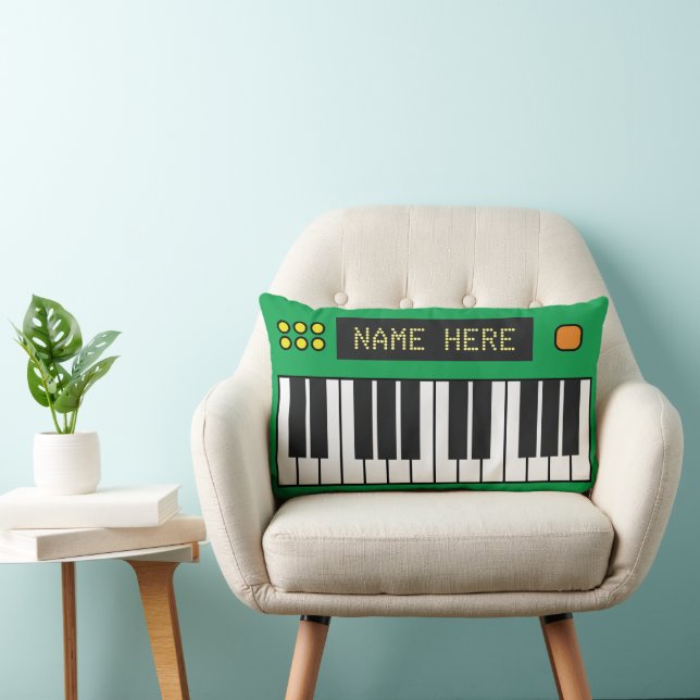 Personlig Coola Grönt Tangentbord Music Lumbarkudde (Stol)