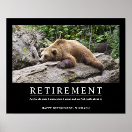 Personlig Coola Laxning Bear Anpassningsbar Pensio Poster
