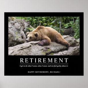 Personlig Coola Laxning Bear Anpassningsbar Pensio Poster
