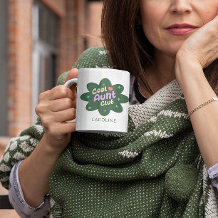 Personlig Coola Moster Klubb Gift for Auntie Retro Kaffemugg