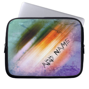 Personlig Coola Rustik Lila Blue Orange Rand Laptop Fodral