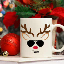 Personlig Coola Sunglass Reindeer jul Mugg