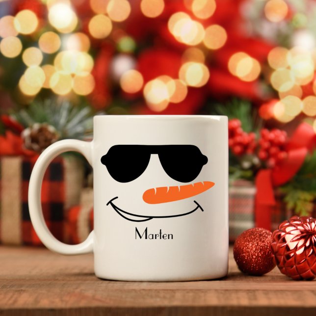 Personlig Coola Sunglass Snögubbe Kaffemugg (Skapare uppladdad)