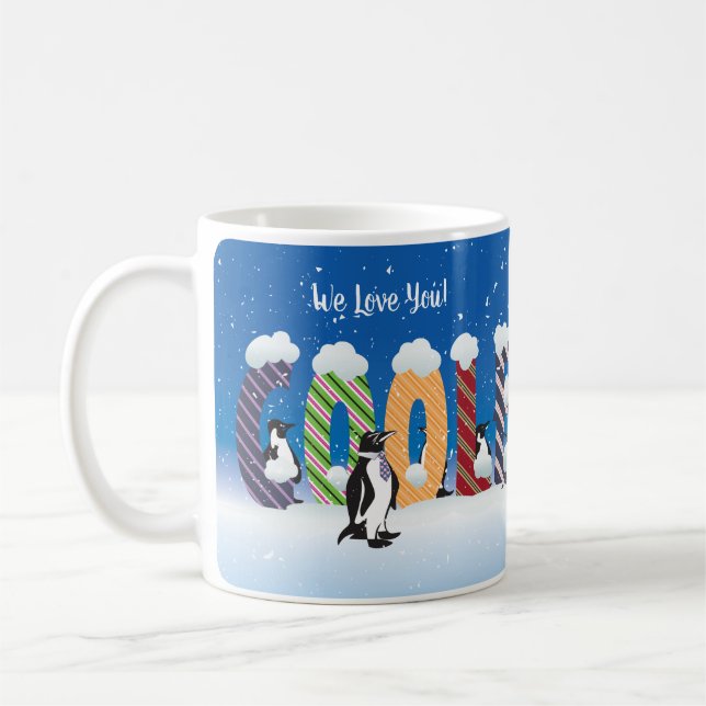 Personlig Coolest Pappa Penguin Fars dag Gift Kaffemugg (Vänster)