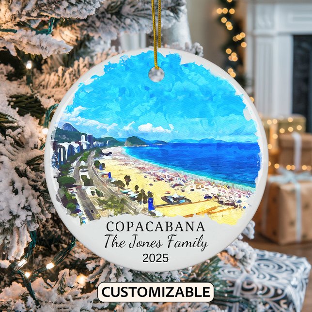 Personlig Copacabana Ornament, Rio de Janiro Julgransprydnad Keramik (Skapare uppladdad)