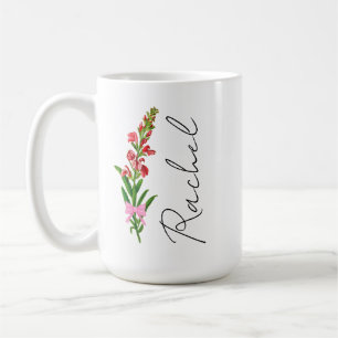 Personlig Coquette Birth Flower Mugg, Anpassningsb Kaffemugg