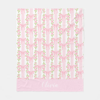 Personlig coquette bow for flicka, plantskolefluga fleecefilt