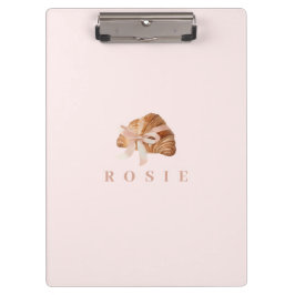 Personlig Coquette Croissant Rosa Ribbon
