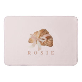 Personlig Coquette Croissant Rosa Ribbon Badrumsmatta