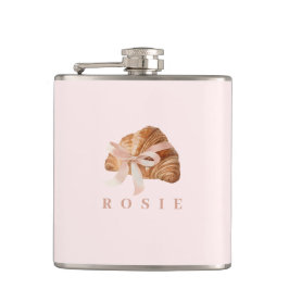 Personlig Coquette Croissant Rosa Ribbon Fickplunta