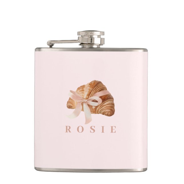 Personlig Coquette Croissant Rosa Ribbon Fickplunta (Framsidan)