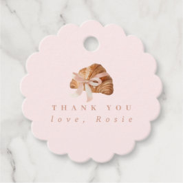 Personlig Coquette Croissant Rosa Ribbon Gåvor Etiketter