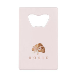Personlig Coquette Croissant Rosa Ribbon Kreditkort Flasköppnare