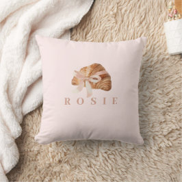 Personlig Coquette Croissant Rosa Ribbon Kudde