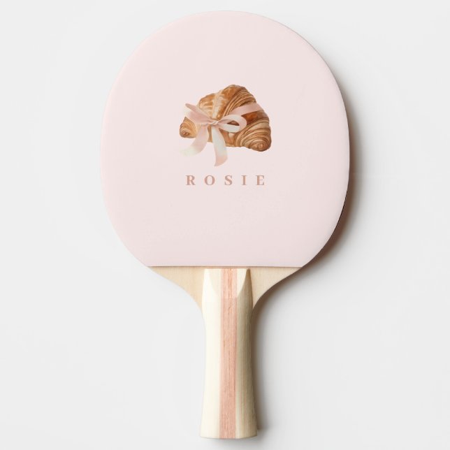 Personlig Coquette Croissant Rosa Ribbon Pingisracket (Framsidan)