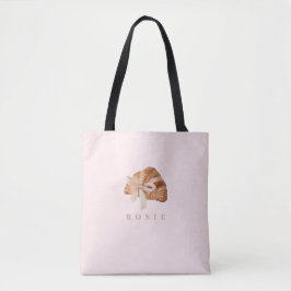 Personlig Coquette Croissant Rosa Ribbon Tygkasse