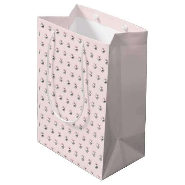 Personlig Coquette Disco Boll Rosa Ribbon (Baksidan Vinklad)