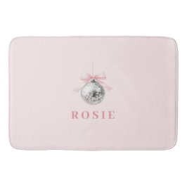 Personlig Coquette Disco Boll Rosa Ribbon Badrumsmatta