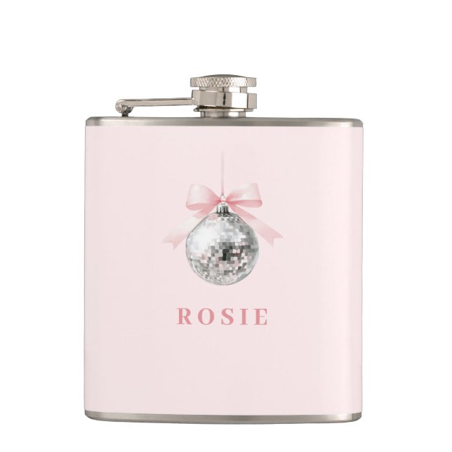 Personlig Coquette Disco Boll Rosa Ribbon Fickplunta (Framsidan)