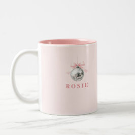 Personlig Coquette Disco Boll Rosa Ribbon Två-Tonad Mugg