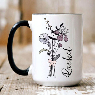 Personlig Coquette Födelsedagsblomma Mugg, Dotter Mugg