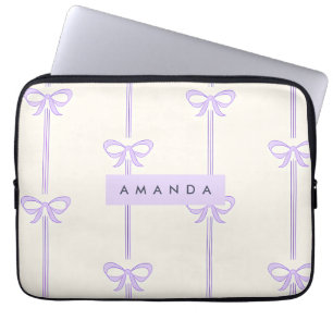 Personlig Coquette Pastell Lavendel Båge Band Laptop Fodral