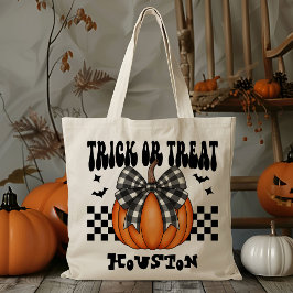 Personlig Coquette Pumpkin Bus eller godis Candy Tygkasse