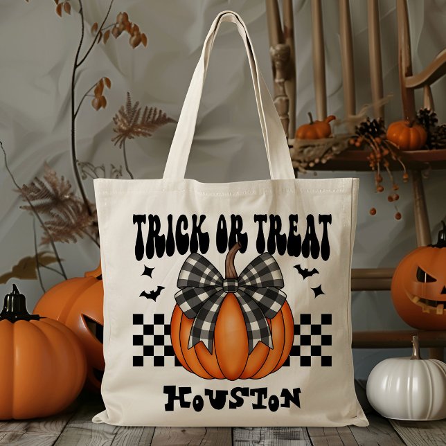 Personlig Coquette Pumpkin Bus eller godis Candy Tygkasse (Skapare uppladdad)