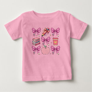 Personlig coquette rosa bows, äpplen, bokar t shirt
