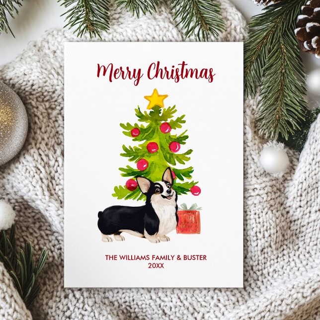 Personlig Corgi Hund jul Julkort (Skapare uppladdad)