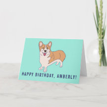 Personlig Corgi Hund Mint Grönt Birthday