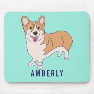 Personlig Corgi Hund Mint-Grönt Musmatta
