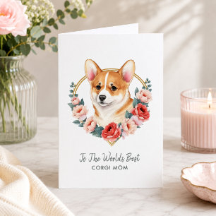Personlig Corgi Hundmamma Mors Dag Helgkort