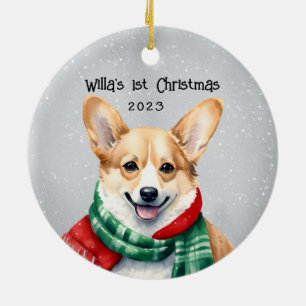 Personlig Corgi Julgransprydnad Keramik