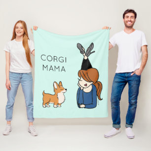 Personlig Corgi Mamma Fleece Blanket
