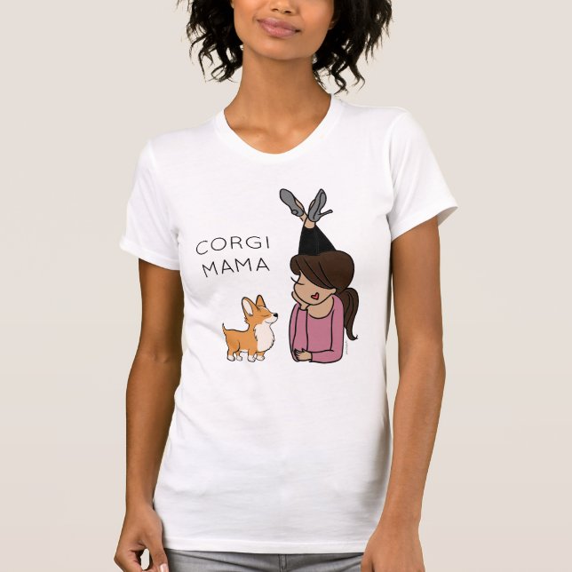 Personlig Corgi Mamma T-Shirt (Framsida)