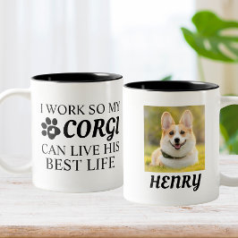 Personlig Corgi Photo Gift för Hundälskare Två-Tonad Mugg