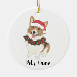 Personlig Corgi (röd och vit) Julgransprydnad Keramik