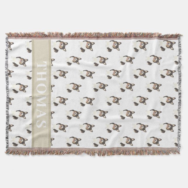 Personlig Corgi (Svart huvud tricolor) Filt (Framsidan)