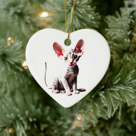 Personlig Cornish Rex Kitten Julgransprydnad Keramik