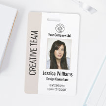 Personlig Corporate Employee ID Badge Beige