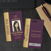 Personlig Corporate Employee Mauve ID