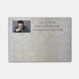 Personlig Corporate Grått Silver Binary IT Manager Post-it Block