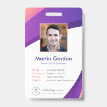 Personlig Corporate Modern Violet Employee ID