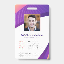 Personlig Corporate Modern Violet Employee ID