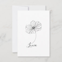 Personlig Cosmos Birth Flower Gift Tack Kort