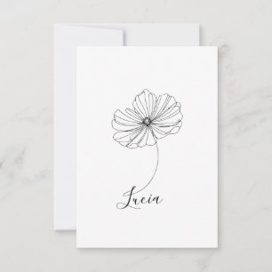 Personlig Cosmos Birth Flower Gift Tack Kort